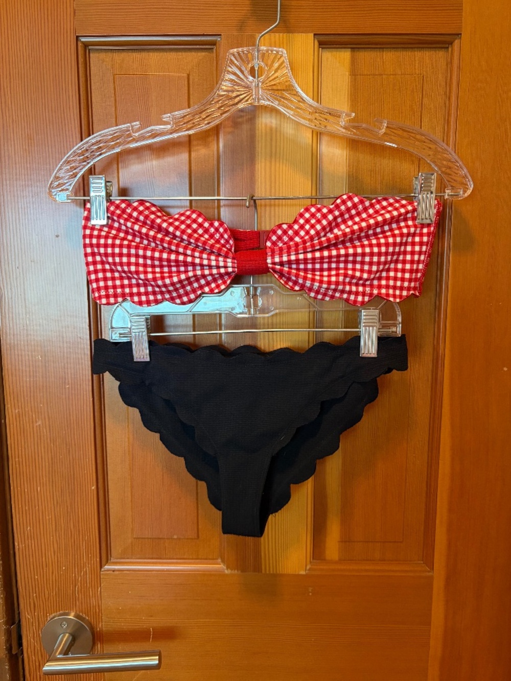 MARYSIA SWIM Antebes bikini, Red Gingham and Black, XS